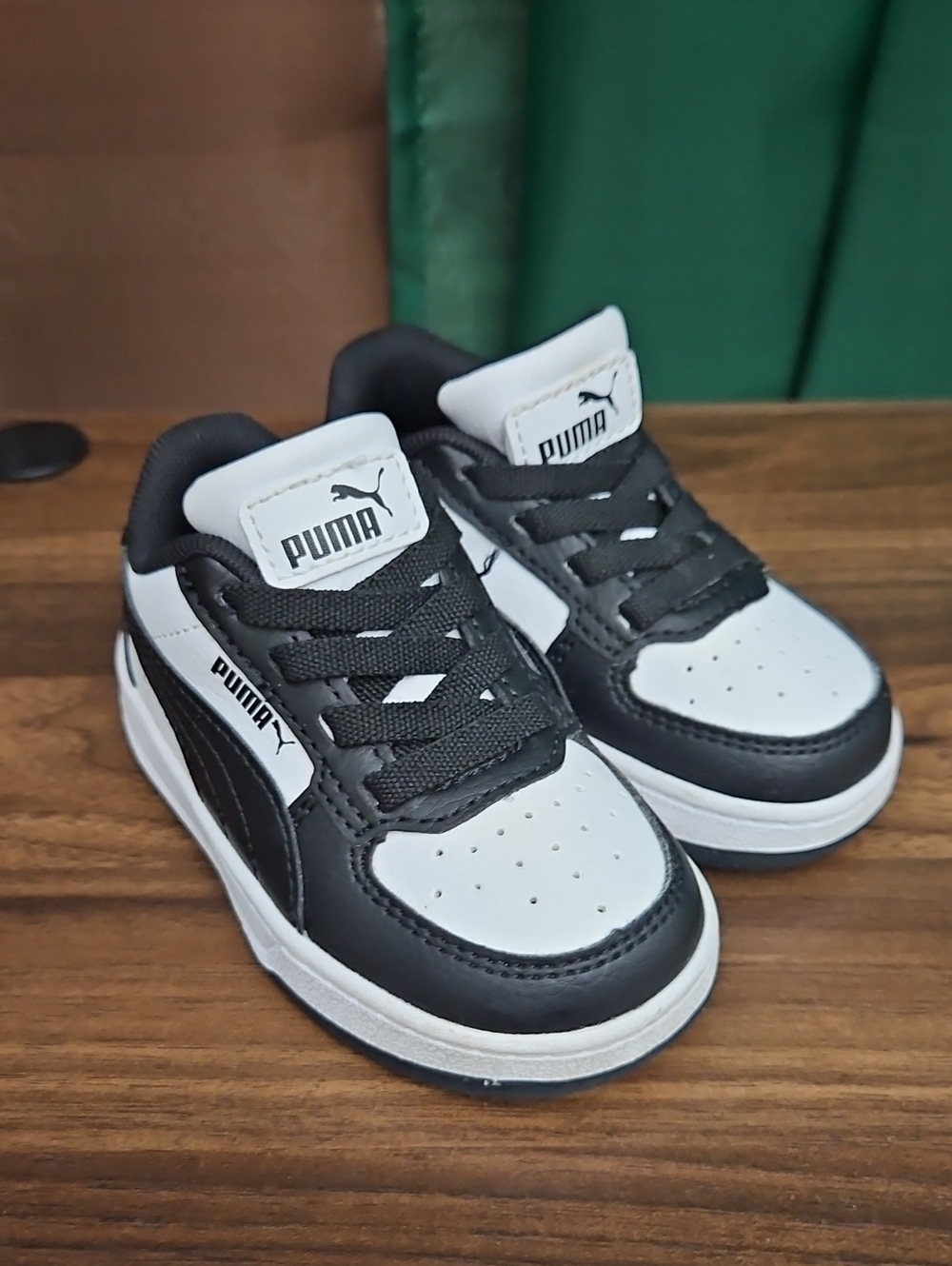 Puma Kids Black and White Low-Top Sneakers